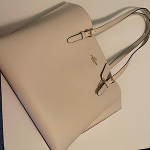 Coach Mollie Tote Gold/chalk Light Saddle Tote Like New